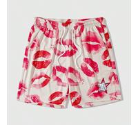 Shorts en maille imprimés Valentine/Amour/Couples/Cœur/XOXO/Baisers/Câlins et baisers/Sois à moi/Chéri/Bébé/Baiser/Lèvre/Cœur/Cupidon/Ange/Rose/Sourire/Papillon/Cerise/Fraise/Rose 3D/Fleur/Nœud pour h
