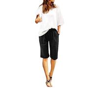 Shorts Et Bermudas Femme Fluide Été Solide Short avec Poches Yoga Active Sports Shorts Jambe Large Confortable Jogging Pantalon Court Pas Cher Bermudas Femme