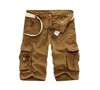 Shorts et Bermudas Homme avec Poche Cargo Sport Mode Ete Travail Marque Pantalon Militaire Homme 2024 Pas Cher Pantacourt Bouton Vintage Pas Cher Short Elastique Homme Gingembre XXL
