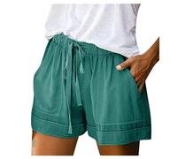 Shorts Femme Short Ete Fluide Grande Taille Bermuda Gaze De Coton Sport Jeans Paillette en Lin Mode Summer Dress Jean Cargo Haute Été Running Vetement Et Bermudas Long Pole Dance Blanc Noir