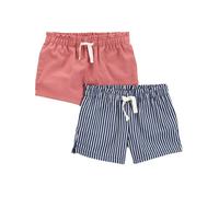 Shorts Fille - Simple Joys by Carter's - Lot de 2 - 100% Coton - Élastique - Rayé 3-4 ans
