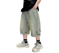 Shorts Garçon Baggy Jeans Short Chino Enfant Bermuda décontracté Confortable et léger Elastique Ceinture Running