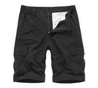 Shorts Homme - Short en Jean Stretch Coupe Ajustée pour Short en Jean Déchiré Déchiré pour Mode Droit Confort Taille Flexible Court (Black 34)