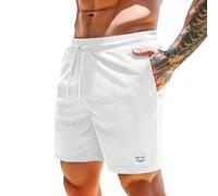 Shorts Hommes Bermudas 3/4 Coupe Ample Vintage Pantalon Short Plage Taille Elastique Pas Cher Solide Couleur avec Poches Cuissard Running