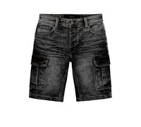 Shorts jeans style cargo avec fermeture à boutons et coupe stretch
