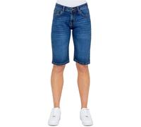 Enzo Short Long En Jean Femme Stretch Taille Mi-Hauteur 5 Poches