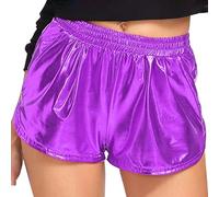 Shorts magiques néons pour filles - Performance pour cheerleading et gymnastique - Art magique - Couleur vive - Séchage rapide - Short sportif à taille haute élastique - Couleur unie brillante - Avec