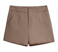 Shorts pour femmes, décontractés et élégants pour l'été, style mince 2025 tendance, pour le travail, bureau, amples, élastiques, taille haute, jambe large, pantalons courts d'affaires, kaki, 5XL