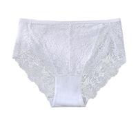 Shorts pour homme et femme - Dentelle - Sous-vêtements creux - Dos - Taille moyenne - Taille haute - Respirant - Ceinture élargie - Culotte ventre - Sous-vêtements pour homme, Blanc., S