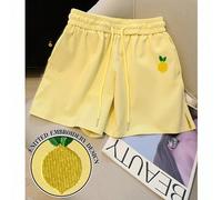 Shorts réguliers pour femmes, best-sellers, avec broderie de citron sur le côté et fente L,M,S,XL,XSFruits & légumesÉtoffe