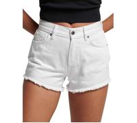 Superdry Studios High Rise Denim Shorts Blanc 26 Femme