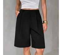 Shorts taille basse ajustés, été, chic décontracté, élégant, mignon, vacances, travail, bureau, automne, printemps, pour femmes grandes Tall XS,Tall S,Tall M,Tall L,Tall XLUnicoloreTissu tissé