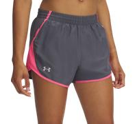 Under Armour Femme UA Fly by 3'' Shorts, Castlerock/Super Pink/Réfléchissant, S EU