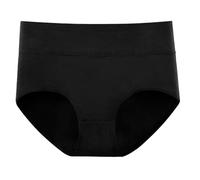 Shorty Coton Femme Dim sous-vêtements Confortables en Coton pour Femmes, Taille Haute, Doux pour la Peau, Nouvelle Verement Grande Taille (Black, XL)