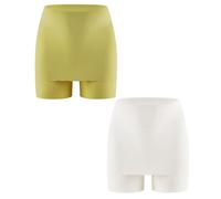 Shorty Double Épaisseur à Entrejambe Renforcé, Anti-transparence Culotte Invisible Sans Coutures pour Femmes Anti-transparence et Gainante 2 Pièces(D,3XL)