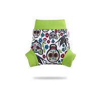 Shorty en PUL Petit Lulu | Culotte de Protection | Pull Up Couche | Couvre-Couche | Taille M | Réutilisable & Lavable | Étanche | Couches Lavables | Fabriqué en Europe (Mexican Skulls (on white))