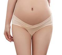 Shorty Femme Coton sous-vêtement pour Femmes Enceintes Coton après la Grossesse Taille Basse Soutien de l'abdomen sans Couture Mince été Grande Taille Feel Natural Culotte Menstruelle (A, XL)