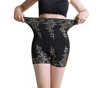 Shorty Femme Shorty Minceur Anti Cellulite Pantalon en estampé à chaud pour femmes grande taille taille haute pantalon de levage bout à bout dames caleçon Jupe Femme Ete Sous (Black, One Size)