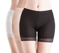 Shorty Femme sous Jupe Douce Legging Court sans Couture Boxer Short Sécurité Shorty Anti frottement Culotte Lot de 3,Paquet,S