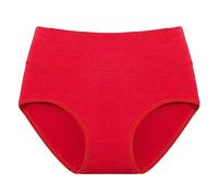 Shorty Gainant Femme sous-vêtement Confortable pour Femme Taille Moyenne en Coton Entrejambe avec Hanches surélevées Ventre contracté Pantalon sans Leggings Court Femme Shorty Dentelle (Red, XXXL)