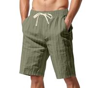 Shorty Homme - Short Décontracté pour Homme pour Une Détente Quotidienne Coupe Ample Design Rayé Parfait pour L'Été Style Confortable À Associer avec des T-Shirts (Army Green L)