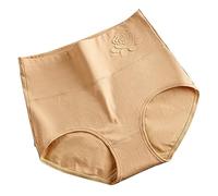 Shorty sous Robe Femme sous Vetements FéMinins Femmes Couleur Unie Taille Haute Ventre Motif en Grande Taille Ample Confortable Coton matériel Orlivia Culotte Italienne Short Femme Taille (Gold, L)