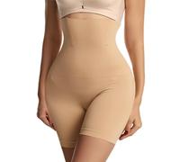 Shorty taille haute sans couture en arête de poisson grande taille pour le sport, contrôle du ventre, pantalon gainant pour femme, grandes hanches larges, hanches larges, chair, S
