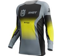 Shot Aerolite Husqvarna Limited Edition 2025 Maillot de motocross, noir-gris-jaune, taille XS pour homme