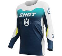 Shot Aerolite HVA Maillot de motocross, bleu, Taille M