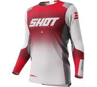 Shot Aerolite Ultima Maillot de motocross, Blanc/Rouge, Taille XS