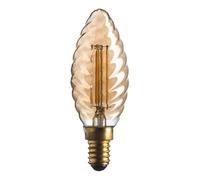SHOT Ampoule E14 LED Flamme Torsadée 4.5W 2500K Verre Ambré - 420 lm Style Vintage