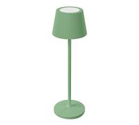SHOT BOTLIGHTING Emma Mini Lampe de table LED rechargeable avec variateur tactile, autonomie 48 h, recharge USB avec socle, IP54 pour intérieur et extérieur, design original en aluminium (vert sauge)