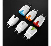 Shot Case - Adaptateur Secteur Couleur USB pour Intex Aqua Secure Smartphone Tablette Double Prise Murale 2 Ports Courant AC Chargeur Blanc (Couleur Noir)