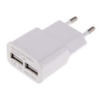 Shot Case - Adaptateur Secteur USB pour IPAD 3 Double Prise Murale 2 Ports Courant AC Chargeur Blanc (5V-2A) Universel