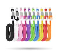 Shot Case - Cable Chargeur pour Manette Xbox One USB/Micro USB 1m Noodle Universel Connecteur (Couleur Noir)