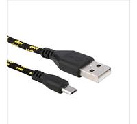 Shot Case - Cable Tresse 1m pour Samsung Galaxy Tab S2 Smartphone Android Chargeur Connecteur Micro-USB Tissu Tisse Lacet Fil Nylon Universe (Couleur Noir)