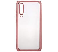 Shot Case Coque Silicone Contour Huawei P30 Chrome Transparente Bumper Protection Gel Souple (Rose)