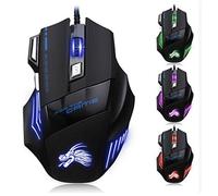 Shot Case - Souris Gamer pour Dell PC avec Fil USB LED Filaire Ordinateur Gaming Universelle Capteur Optique 6 Boutons