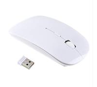 Shot Case - Souris pour PC HP USB sans Fil Ultra Plate Universelle Capteur Optique 3 Boutons Ordinateur (Couleur Blanc)