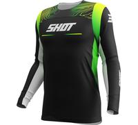 Shot Contact Apex Maillot de motocross, Noir/Jaune/Vert, Taille S