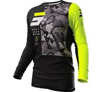 Shot Contact Camo 2.0 Maillot de motocross, noir/gris/néon, Taille M