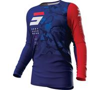 Shot Contact Camo 2.0 Maillot de motocross, rouge-bleu, taille XL pour homme