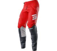 Shot Contact Iron Pantalons de motocross, Rouge/Noir, Taille 34