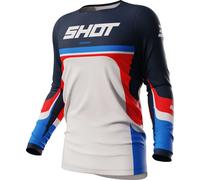 Shot Contact Legend Maillot de motocross, blanc-rouge-bleu, taille XS pour homme