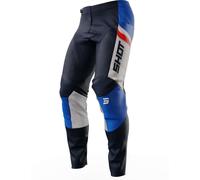 Shot Contact Legend Pantalons de motocross, noir-blanc-rouge-bleu, taille 36 pour homme
