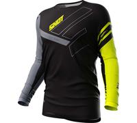Shot Contact Rush Maillot de motocross, noir-gris-jaune, taille 2XL pour homme