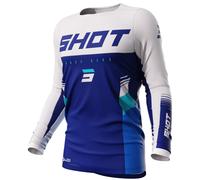 Shot Contact Tracer Maillot de motocross, blanc-bleu, taille 2XL pour homme