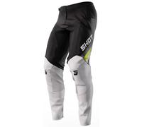 Shot Contact Tracer Pantalon de motocross, Noir/Blanc/Néon jaune, Taille 28