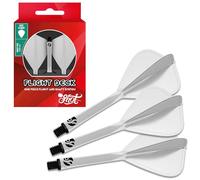 Shot! Darts Flight Deck Jeu de 3 ailettes et système d'arbre pour fléchettes avec déflections réduites en forme de cerf-volant Transparent 350 microns