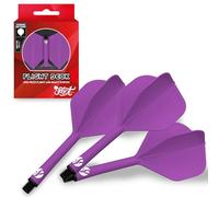 Shot! Darts Flight Deck Jeu de 3 ailettes et système de tige pour fléchettes avec déflections réduites et aile de forme standard (350 microns) (violet, entre-deux)